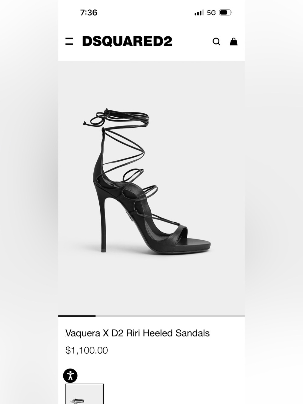 DSQUARED2 Black Lace-Up Stiletto Heeled Sandals
